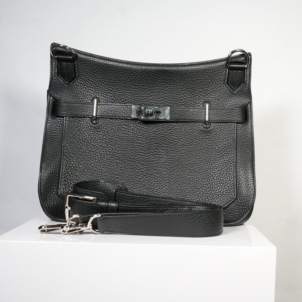 Hermes Black Jypsiere Clemence Crossbody Bag