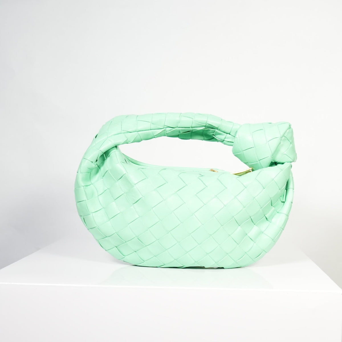 Bottega Veneta Jodie Mini in Mint Green Woven (dust bag)