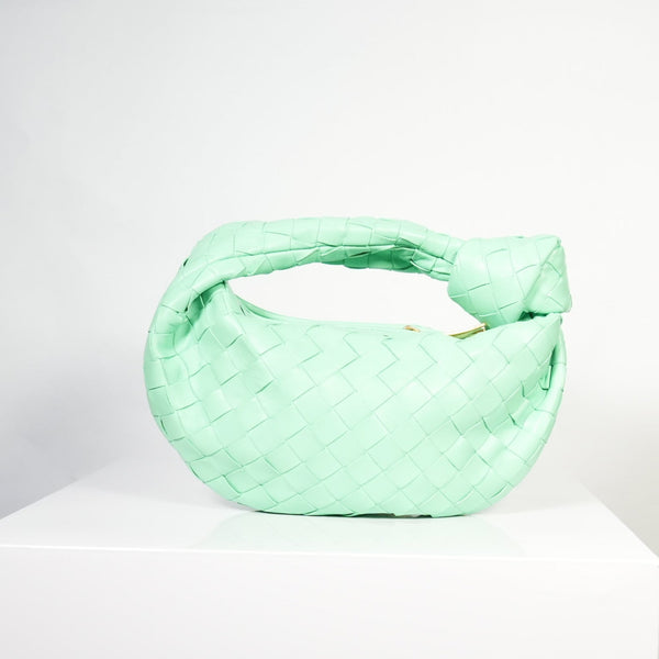 Bottega Veneta Jodie Mini in Mint Green Woven (dust bag)