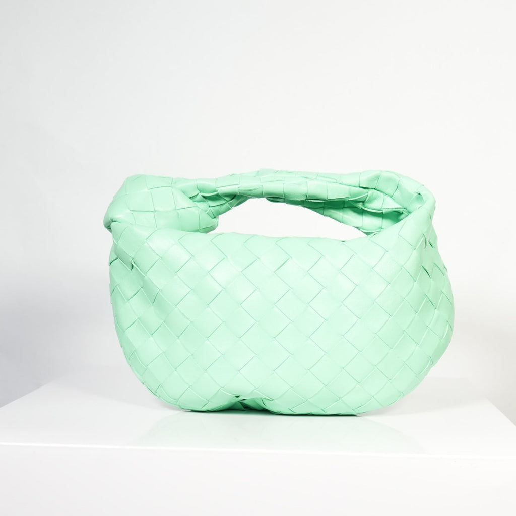 Bottega Veneta Jodie Mini in Mint Green Woven (dust bag)
