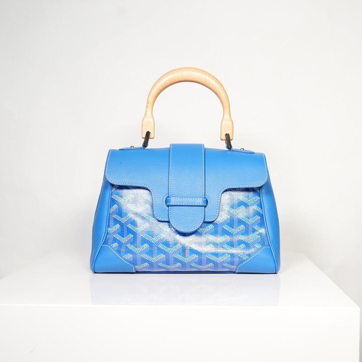 Goyard Saigon Mini Blue Top Handle with dust bag