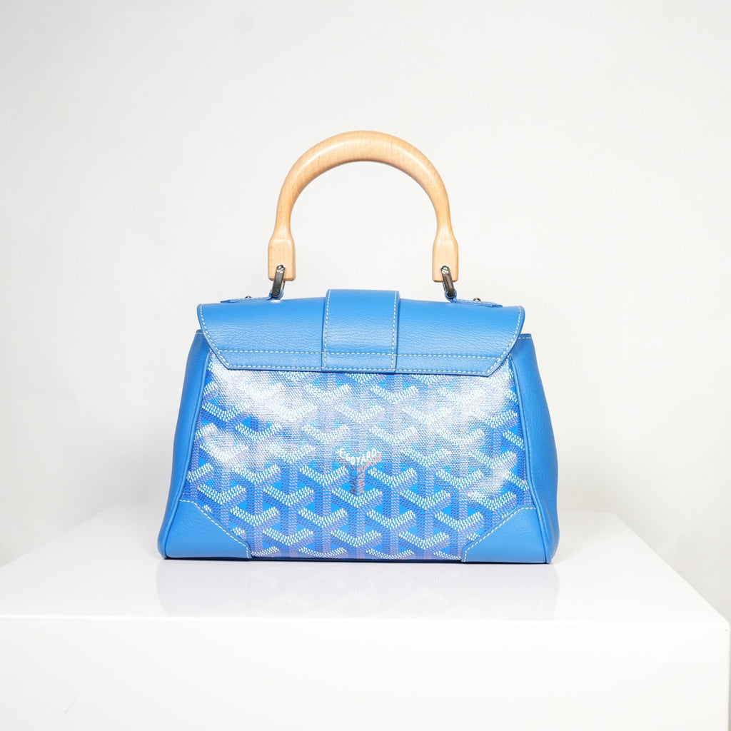 Goyard Saigon Mini Blue Top Handle with dust bag