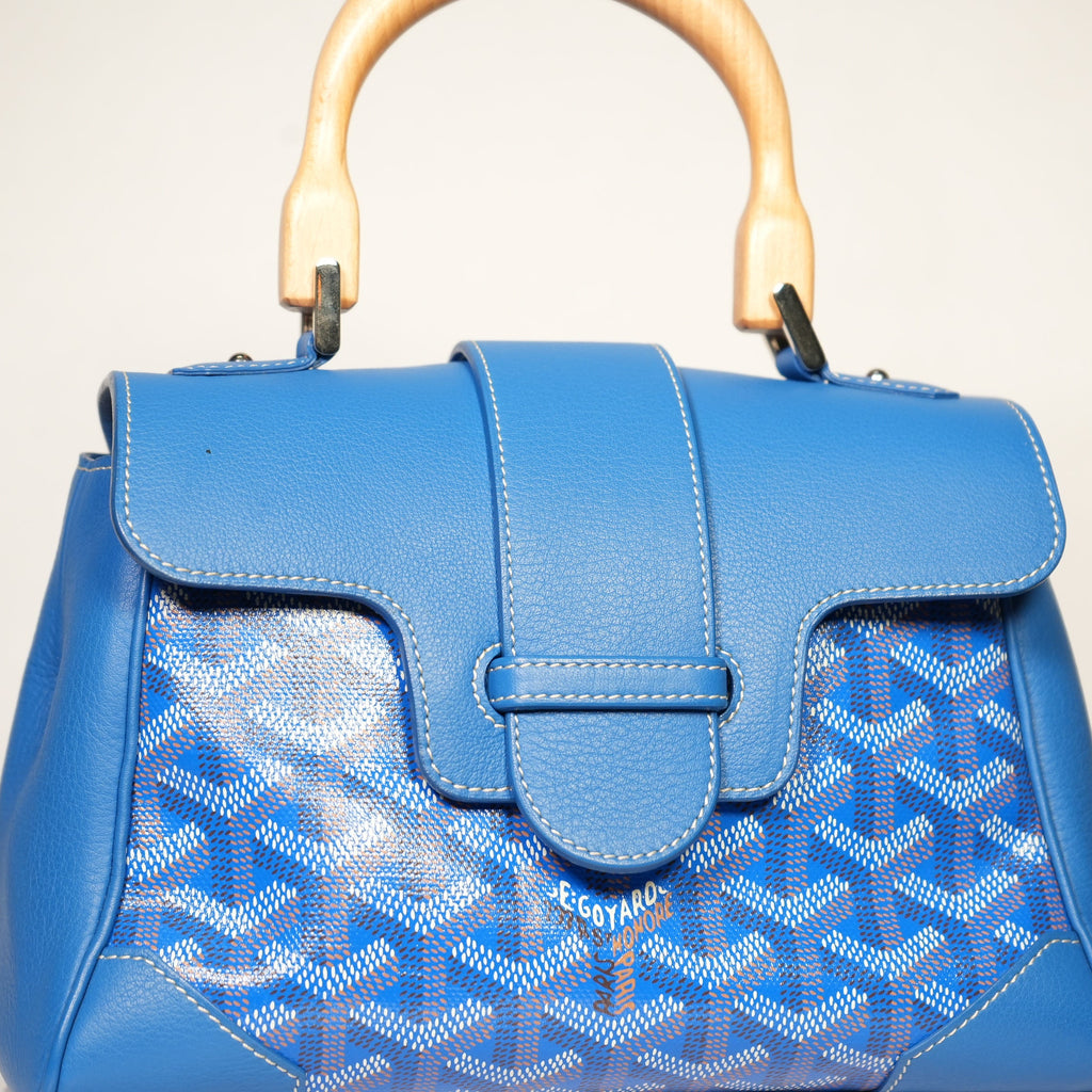Goyard Saigon Mini Blue Top Handle with dust bag