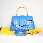 Goyard Saigon Mini Blue Top Handle with dust bag