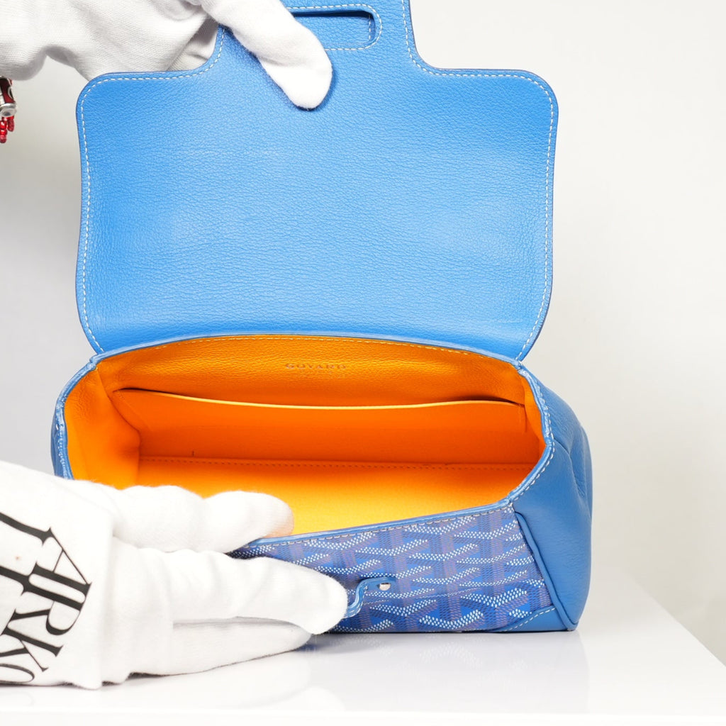 Goyard Saigon Mini Blue Top Handle with dust bag