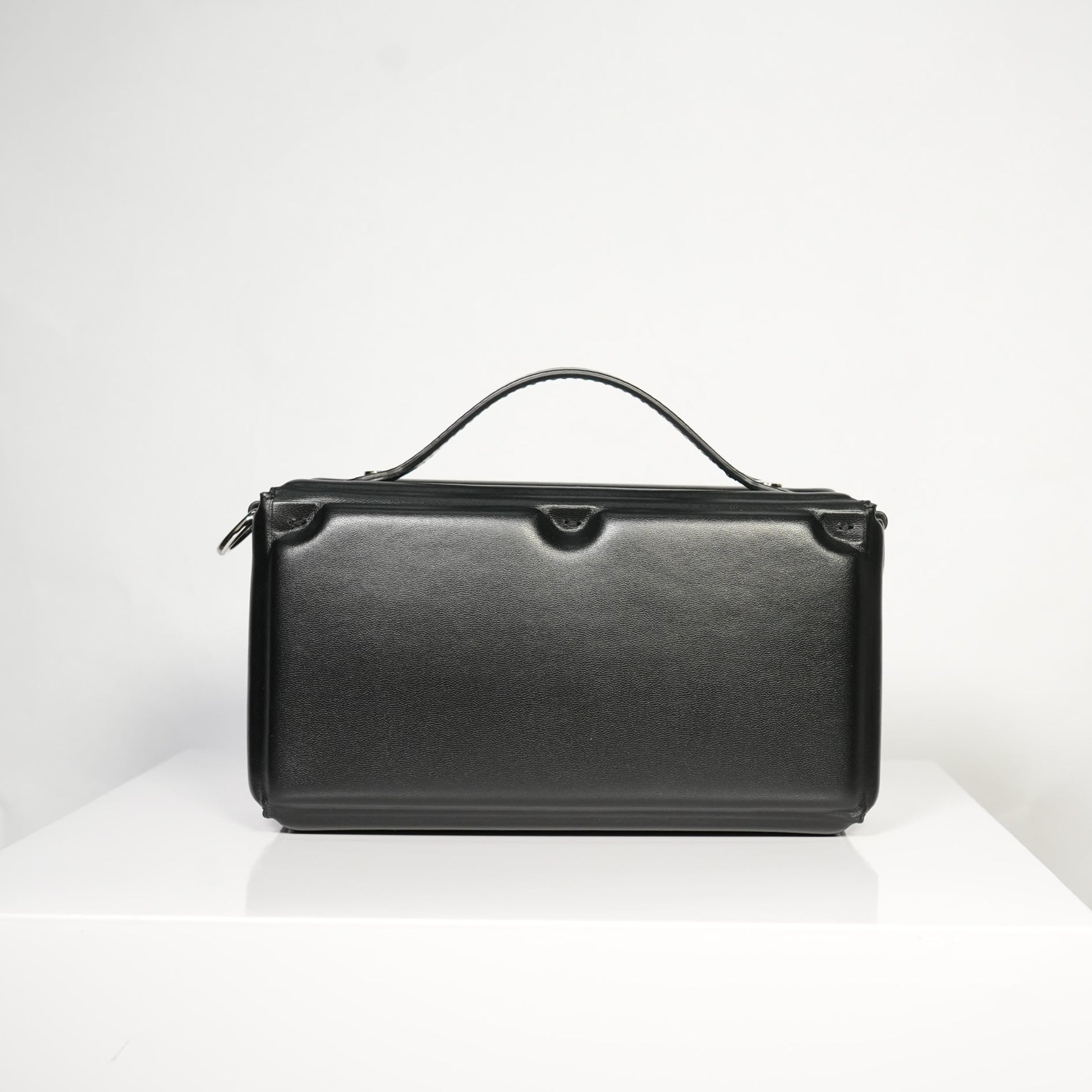 Fendi Black Soft Trunk Baguette Bag W/ Dust Bag