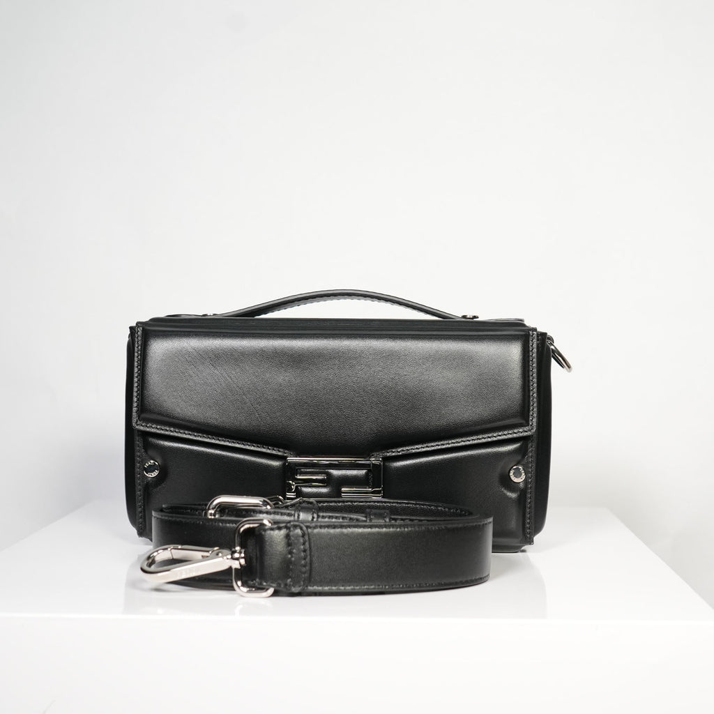 Fendi Black Soft Trunk Baguette Bag W/ Dust Bag