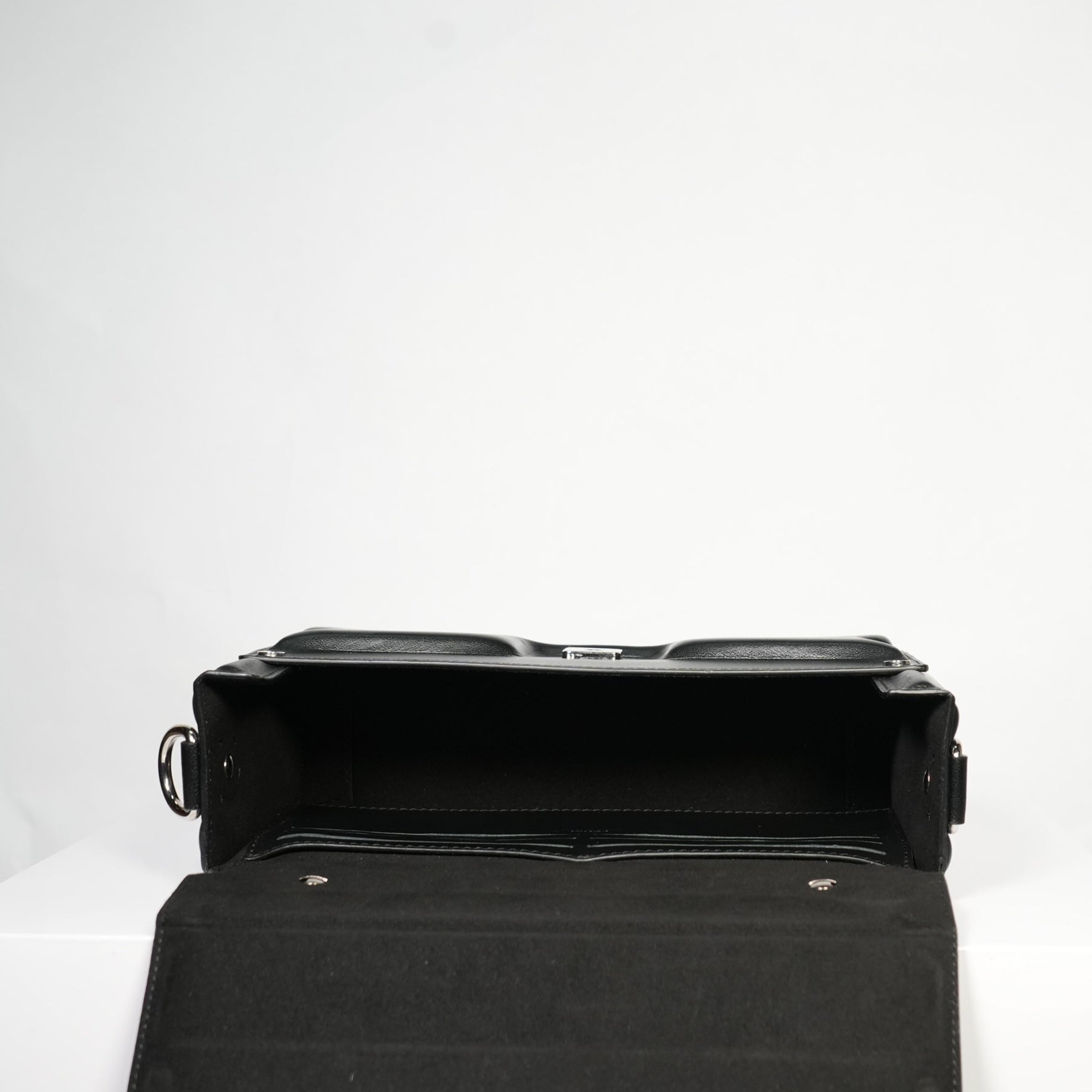 Fendi Black Soft Trunk Baguette Bag W/ Dust Bag