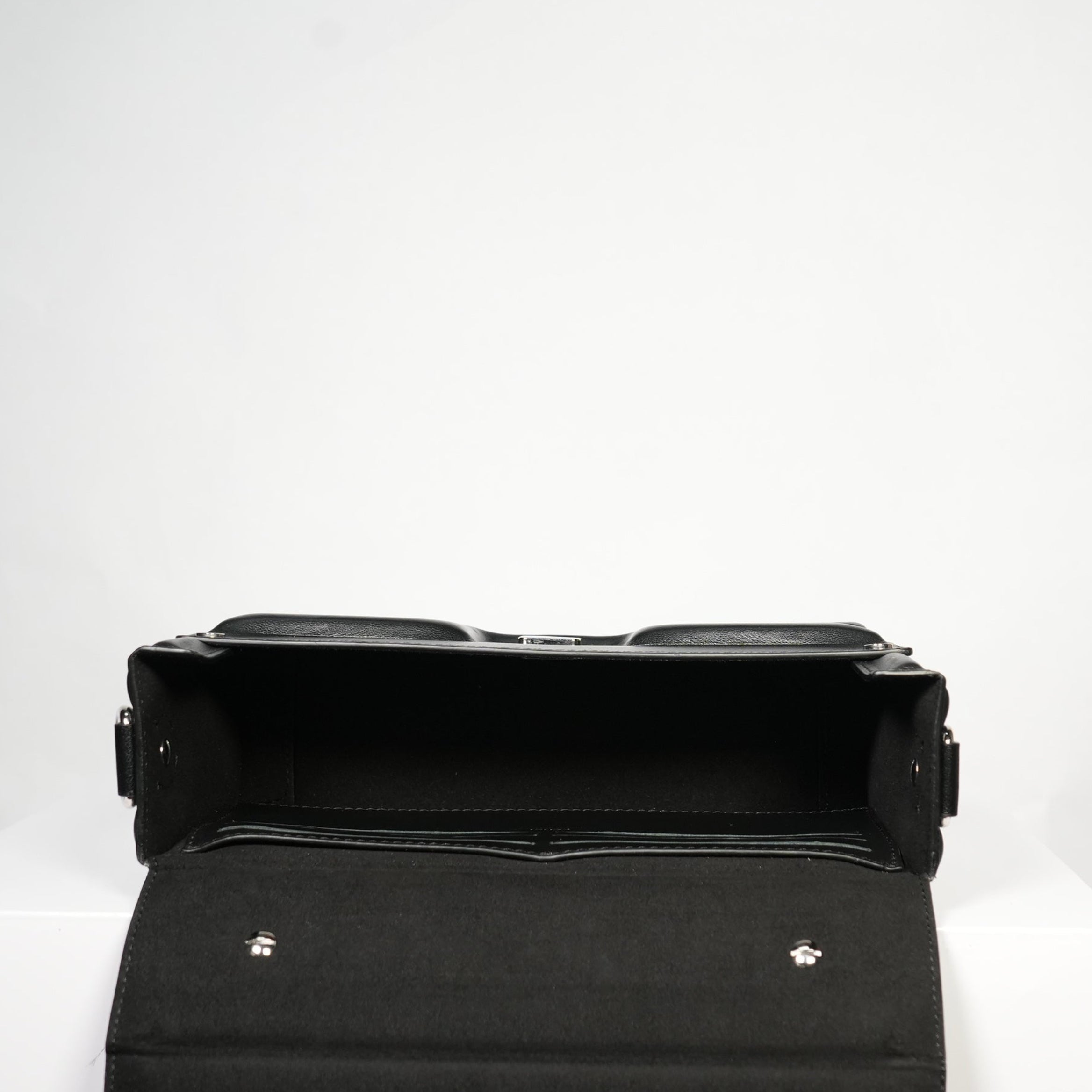 Fendi Black Soft Trunk Baguette Bag W/ Dust Bag