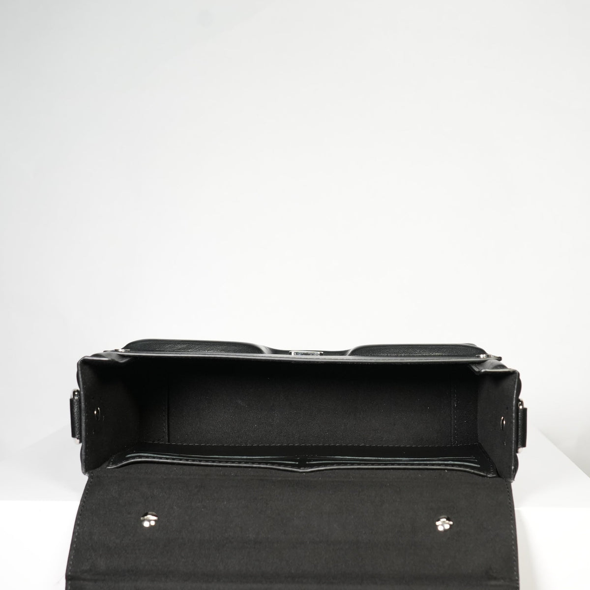 Fendi Black Soft Trunk Baguette Bag W/ Dust Bag