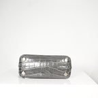 Balenciaga Logo Ville Crocodile Embossed Leather XXS Top Handle Bag