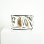 Prada Chrome Silver Leather Brique Crossboddy Bag