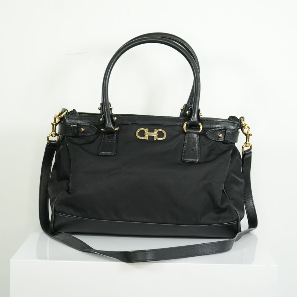 Salvatore Ferragamo Gancini Nylon Two-way Bag
