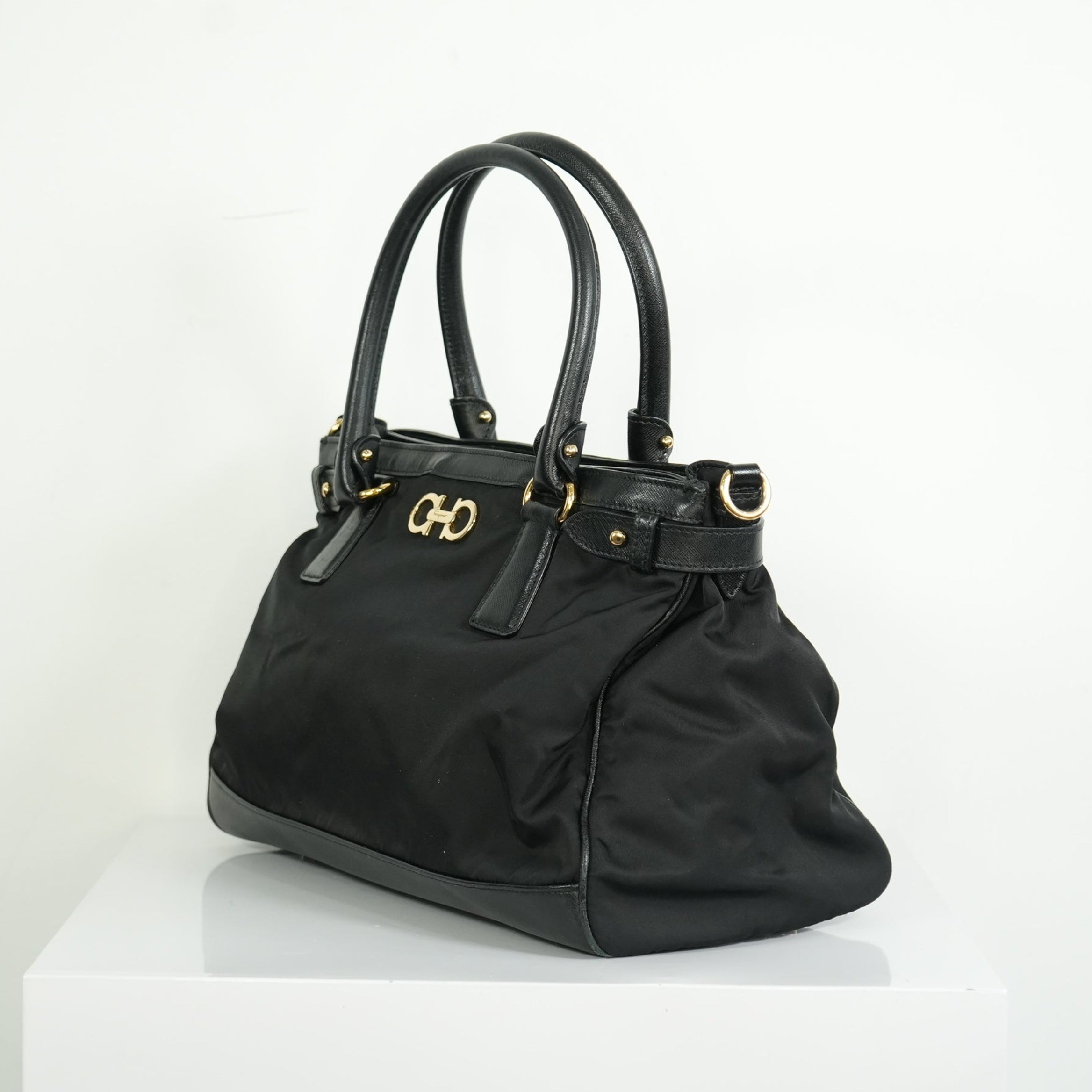 Salvatore Ferragamo Gancini Nylon Two-way Bag