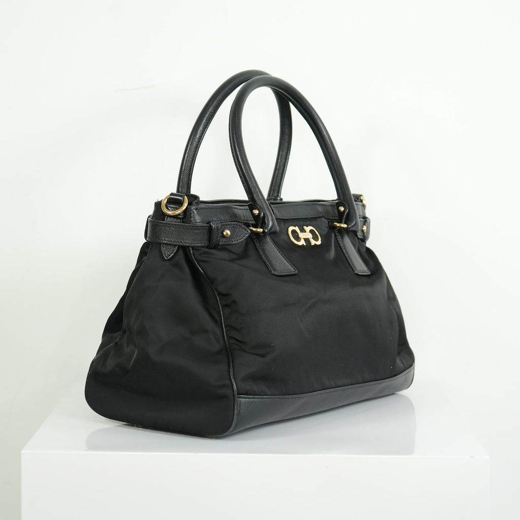 Salvatore Ferragamo Gancini Nylon Two-way Bag
