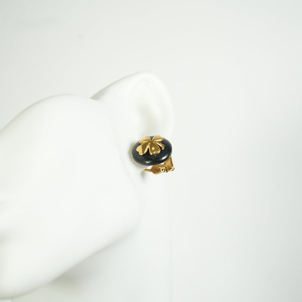 Chanel Vintage Lucky Clover Clip On Earrings