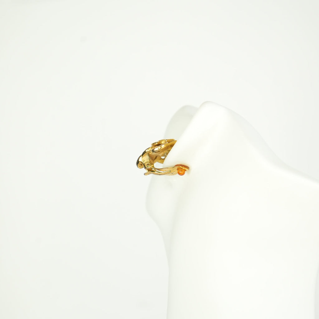 Chanel Vintage Gold Plated CC Twisted Clip On Earrings