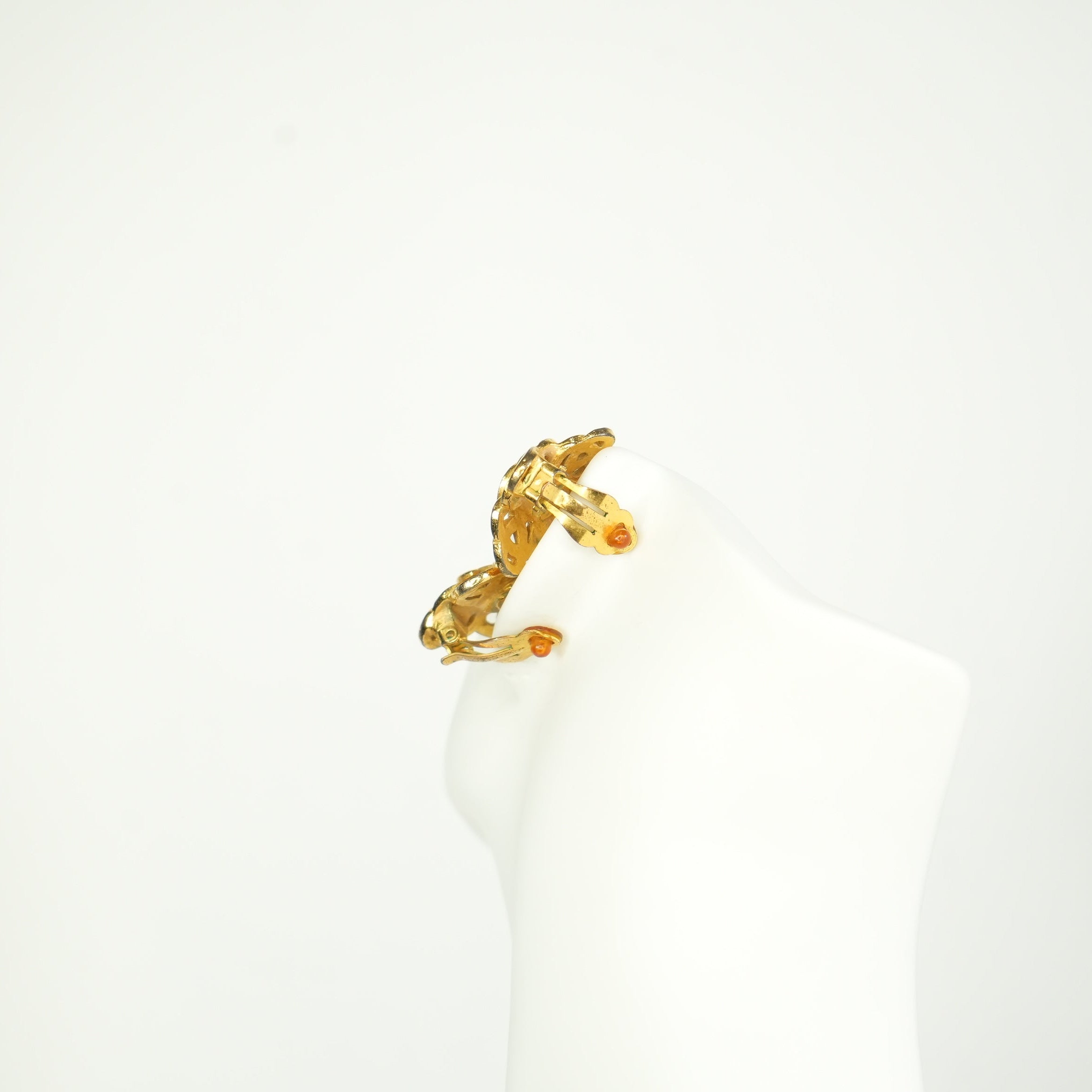 Chanel Vintage Gold Plated CC Twisted Clip On Earrings