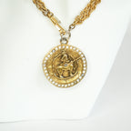 Chanel Vintage Centaur Gold-Plated Zodiac Pendant Necklace