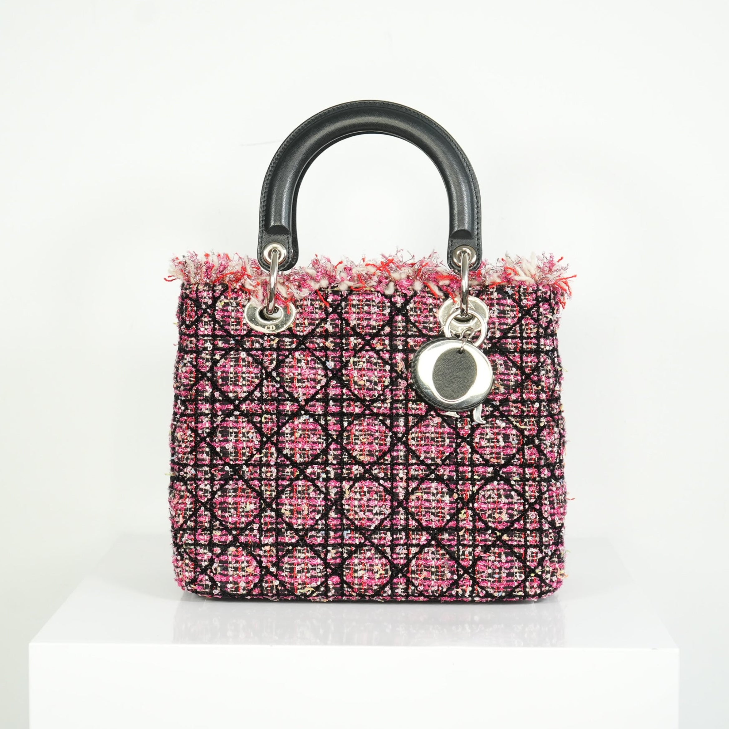 Christian Dior Lady Dior Tweed Medium Bag