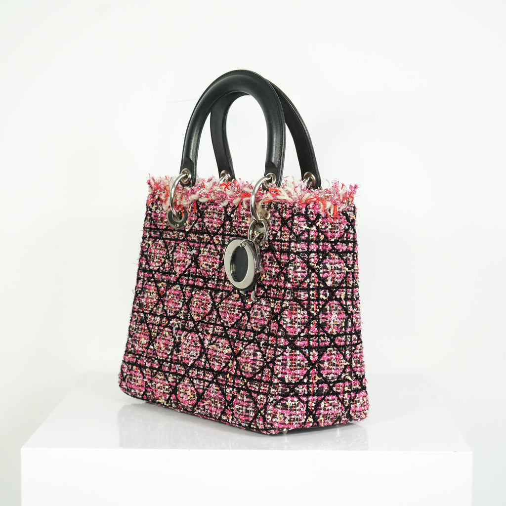 Christian Dior Lady Dior Tweed Medium Bag