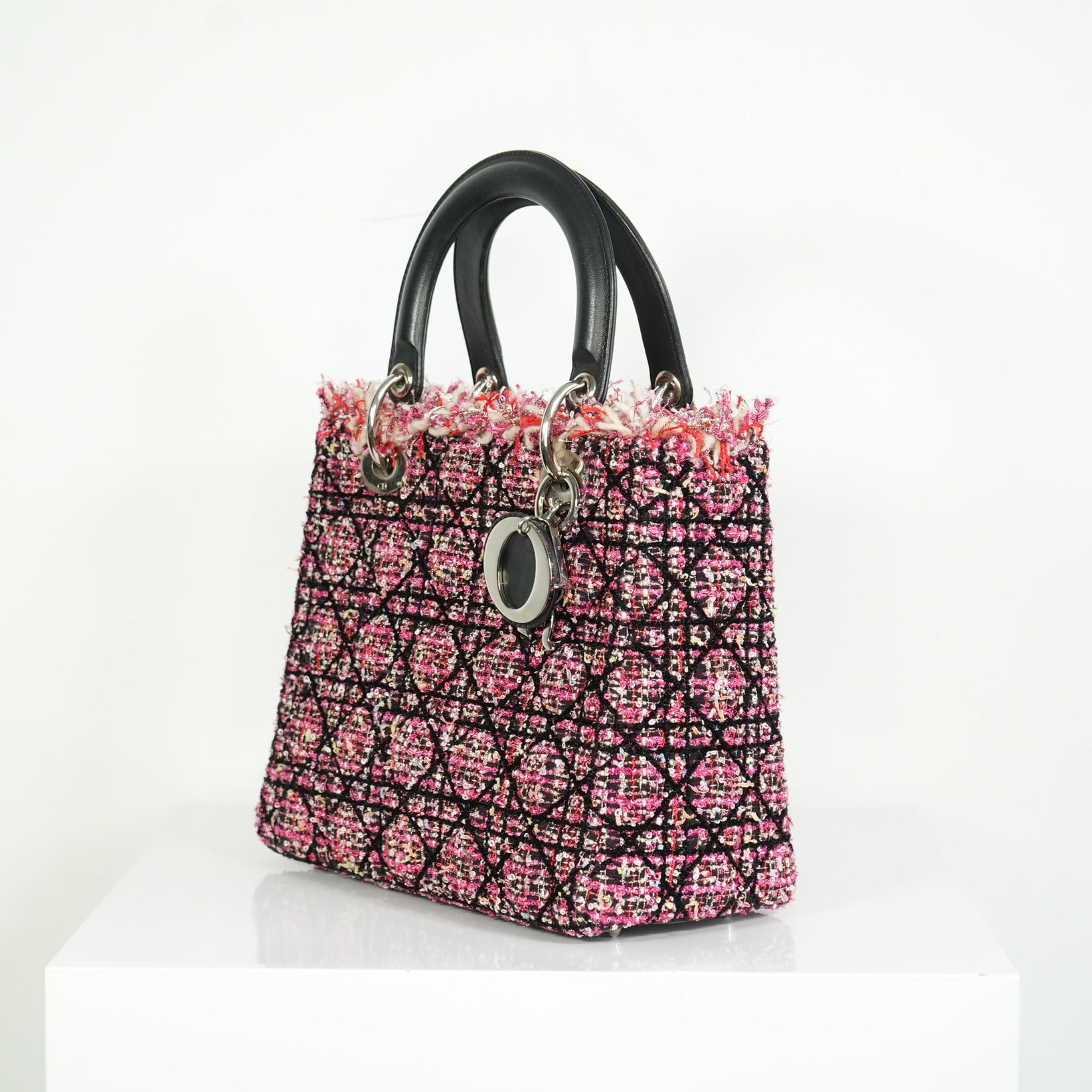 Christian Dior Lady Dior Tweed Medium Bag