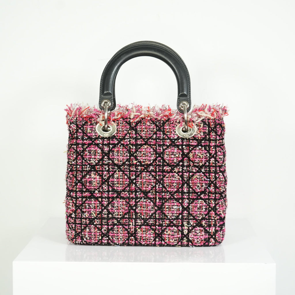 Christian Dior Lady Dior Tweed Medium Bag