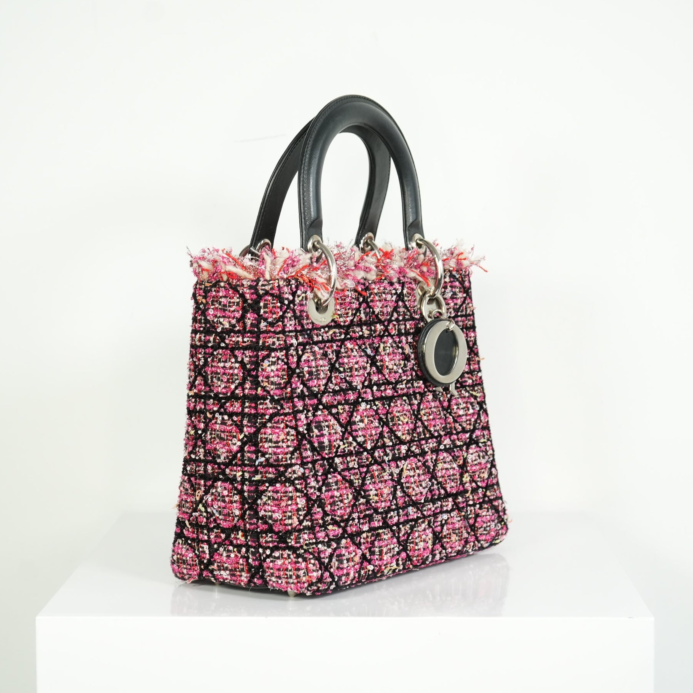 Christian Dior Lady Dior Tweed Medium Bag
