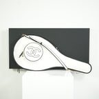 Chanel 2023 Cruise Collection White Canvas Tennis Racket Holder Bag
