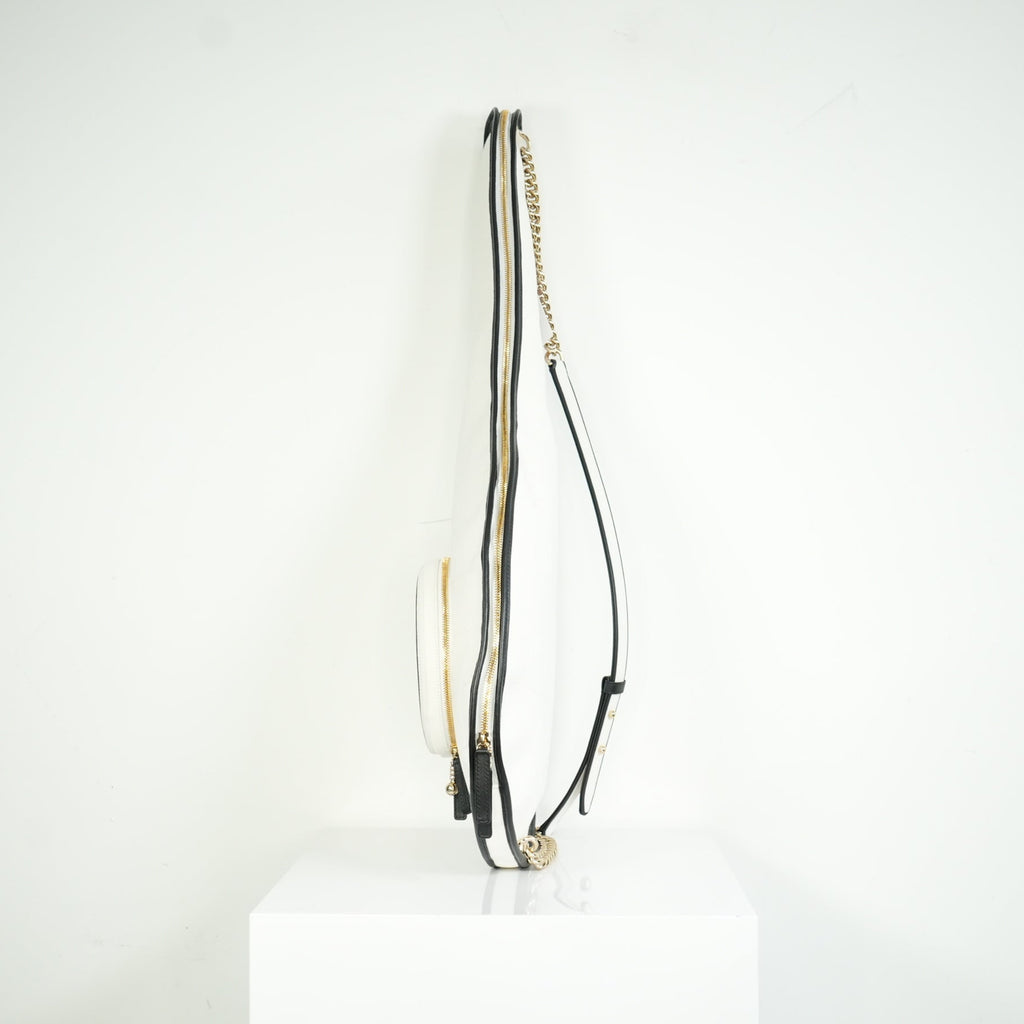 Chanel 2023 Cruise Collection White Canvas Tennis Racket Holder Bag