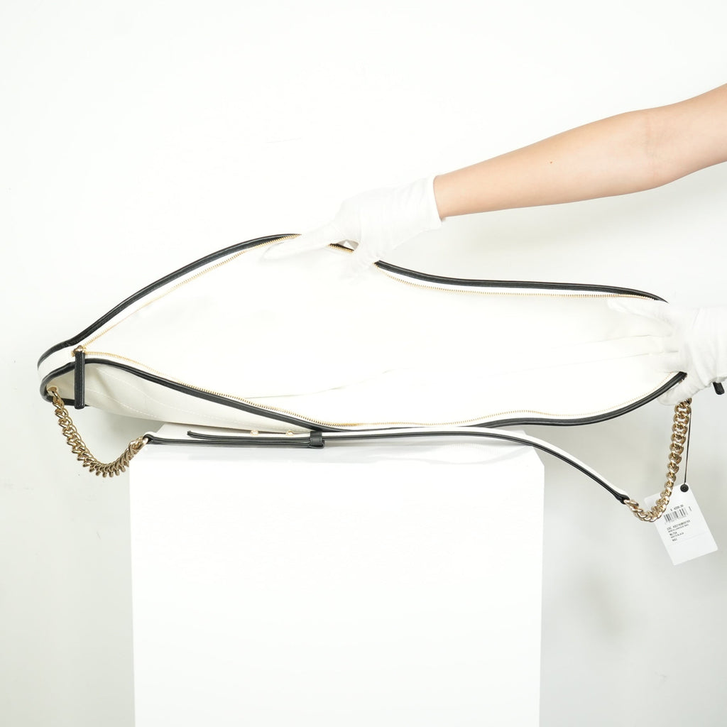 Chanel 2023 Cruise Collection White Canvas Tennis Racket Holder Bag