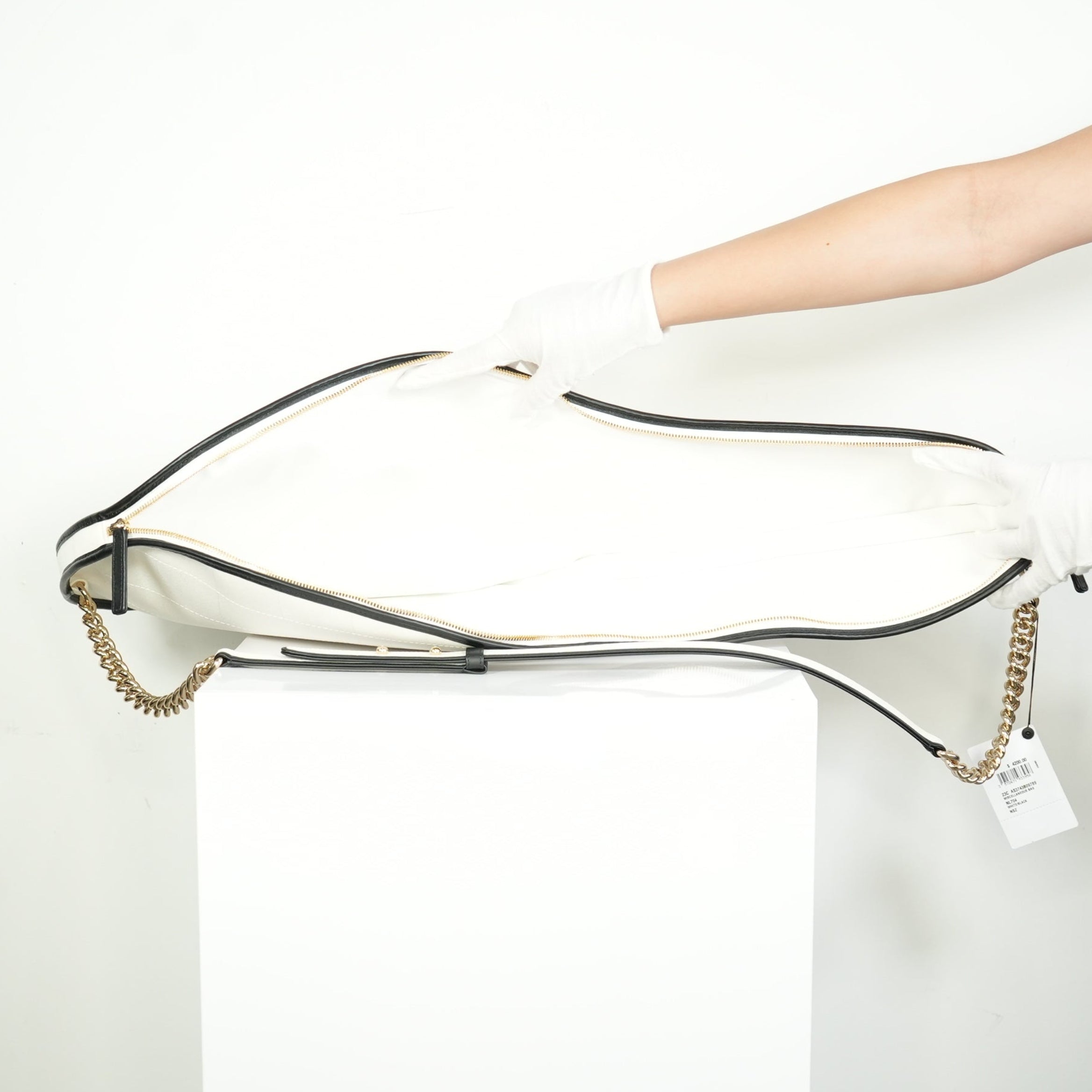 Chanel 2023 Cruise Collection White Canvas Tennis Racket Holder Bag