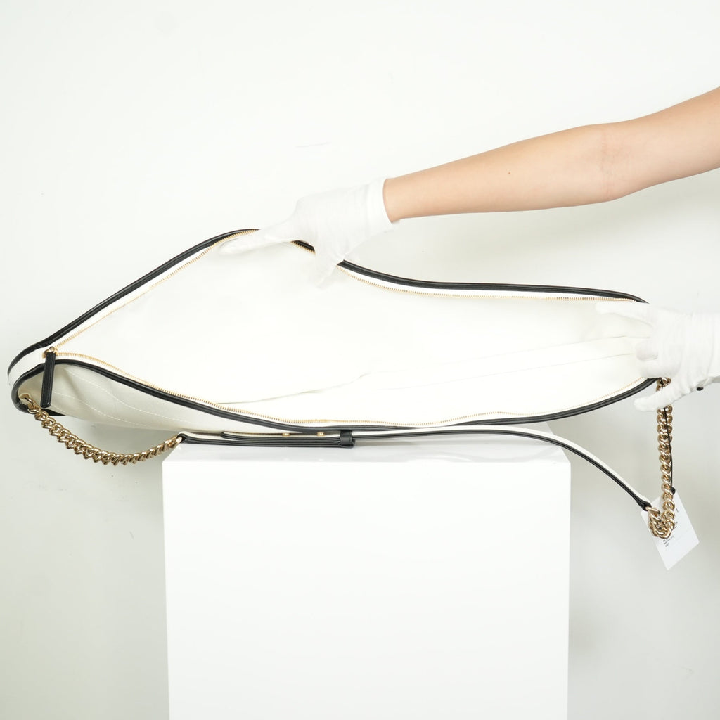 Chanel 2023 Cruise Collection White Canvas Tennis Racket Holder Bag