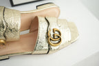 Gucci Gold Women's Double G Slide Sandals Size 36 1/2