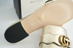 Gucci Gold Women's Double G Slide Sandals Size 36 1/2