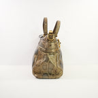 Gucci Python Large Ride Bag 2010 Gold GG With Dust Bag