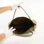 Gucci Python Large Ride Bag 2010 Gold GG With Dust Bag