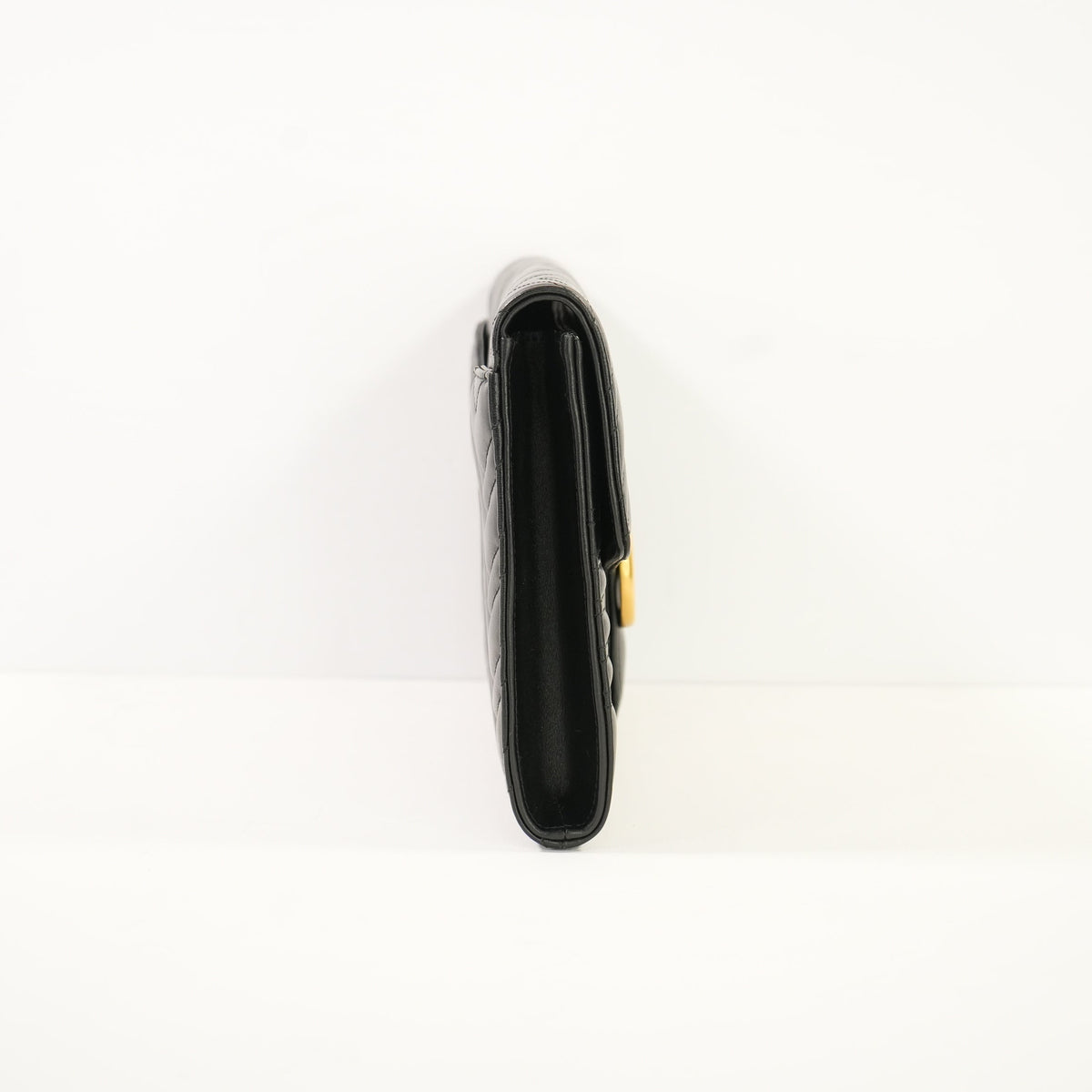 Gucci Marmont Quilted Black Leather Flap Clutch