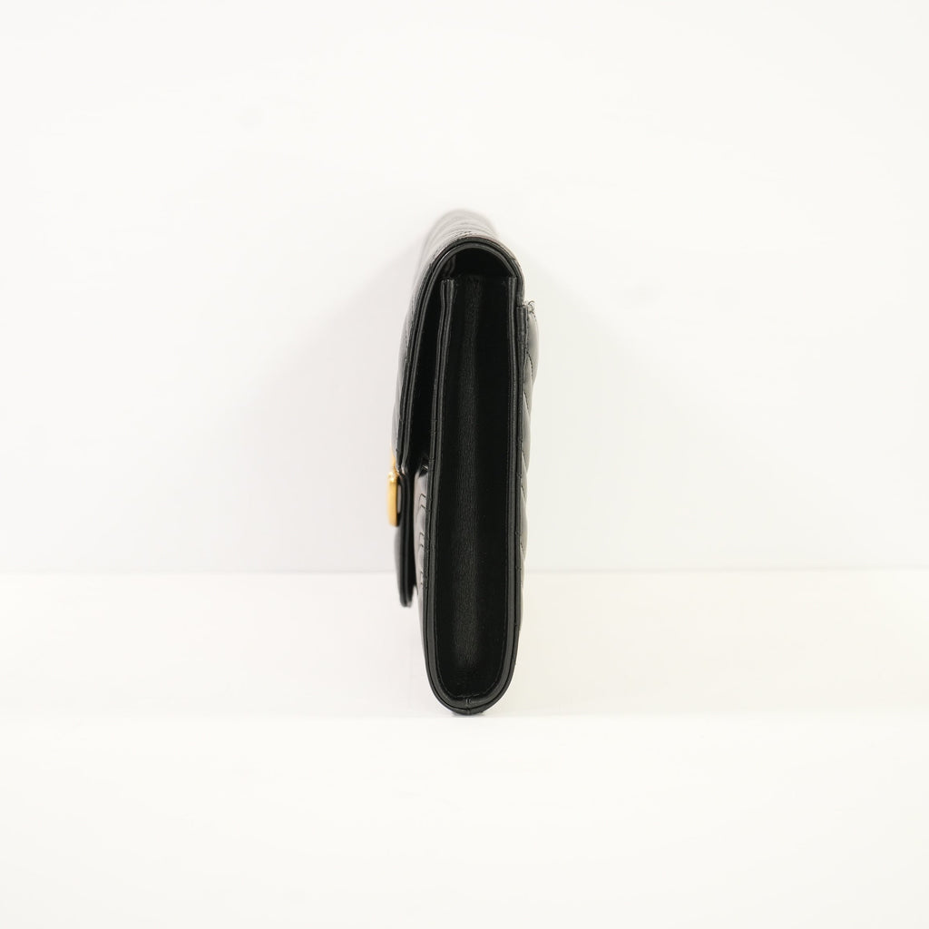 Gucci Marmont Quilted Black Leather Flap Clutch