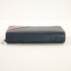 Louis Vuitton Taiga Zippy XL Wallet in Marine Blue with red & white stripe( Full Set)