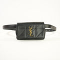 Saint Laurent Jamie Belt Bag in black leather and gold hardware