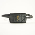 Saint Laurent Jamie Belt Bag in black leather and gold hardware