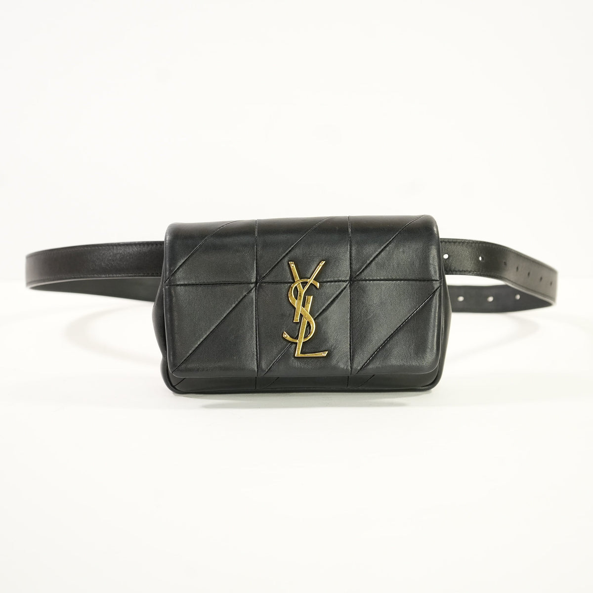 Saint Laurent Jamie Belt Bag in black leather and gold hardware