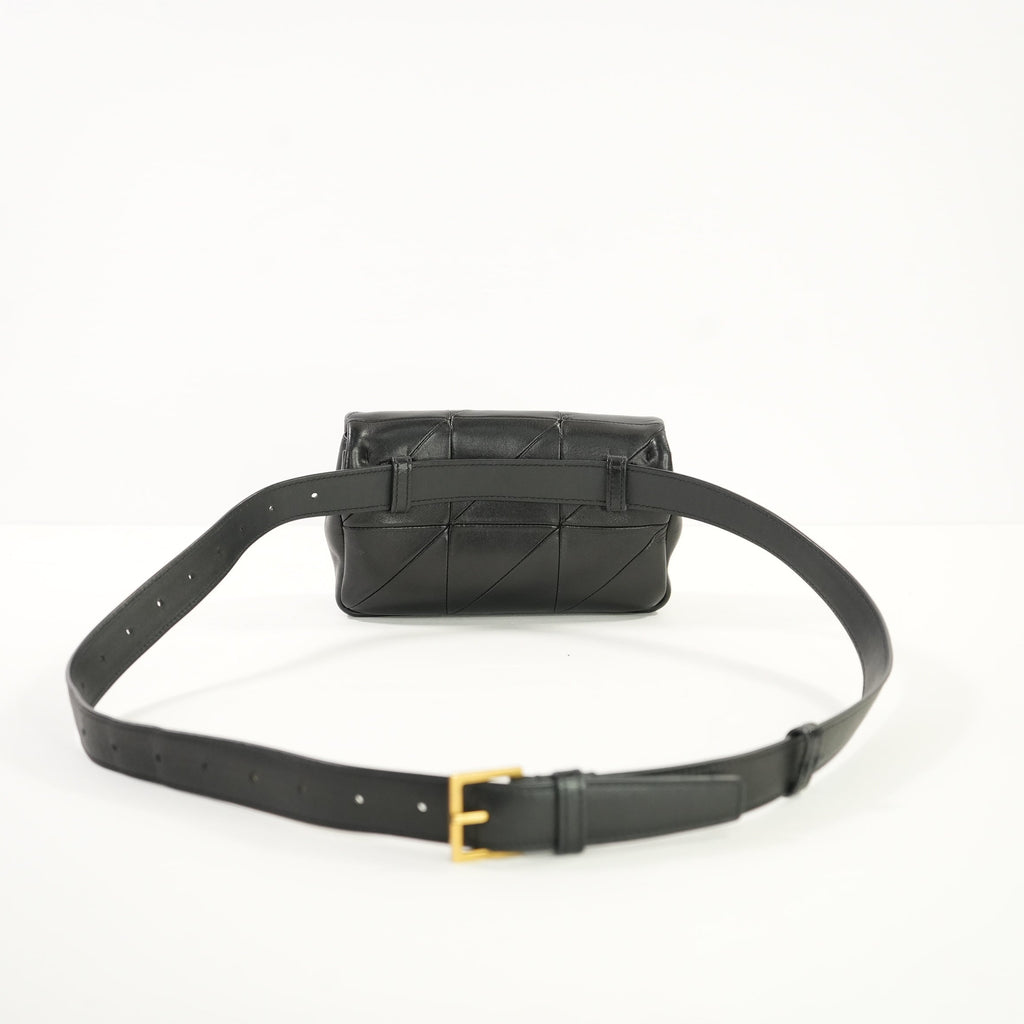 Saint Laurent Jamie Belt Bag in black leather and gold hardware