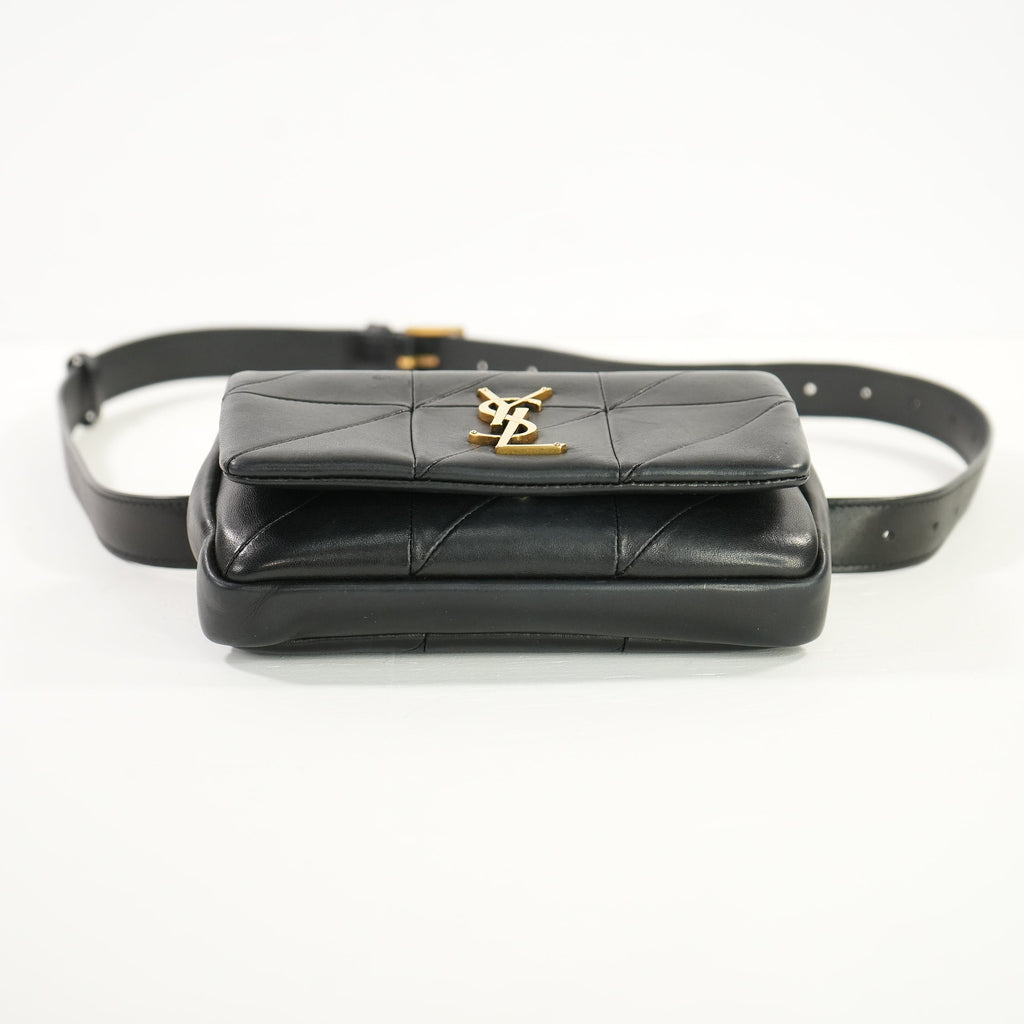 Saint Laurent Jamie Belt Bag in black leather and gold hardware