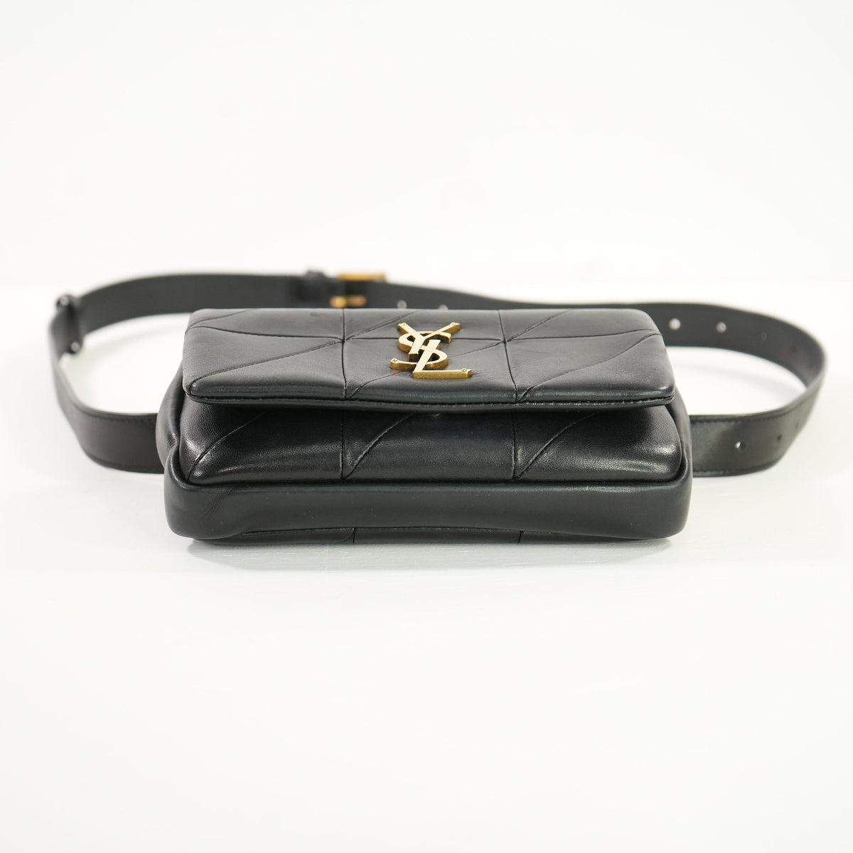 Saint Laurent Jamie Belt Bag in black leather and gold hardware