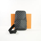 Louis Vuitton Avenue Sling Black Damier Graphite Bag, Full Set W/Paper Bag