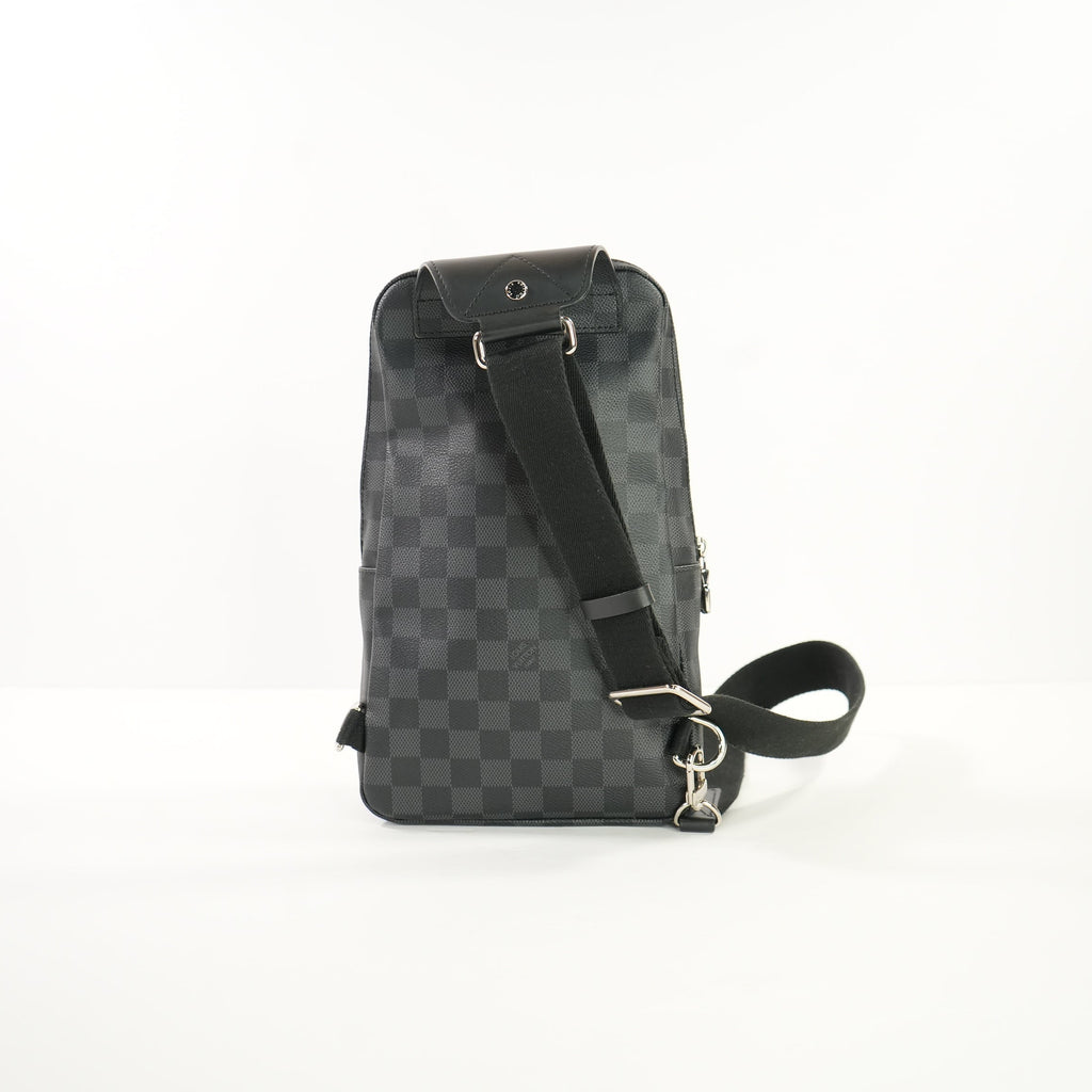 Louis Vuitton Avenue Sling Black Damier Graphite Bag, Full Set W/Paper Bag