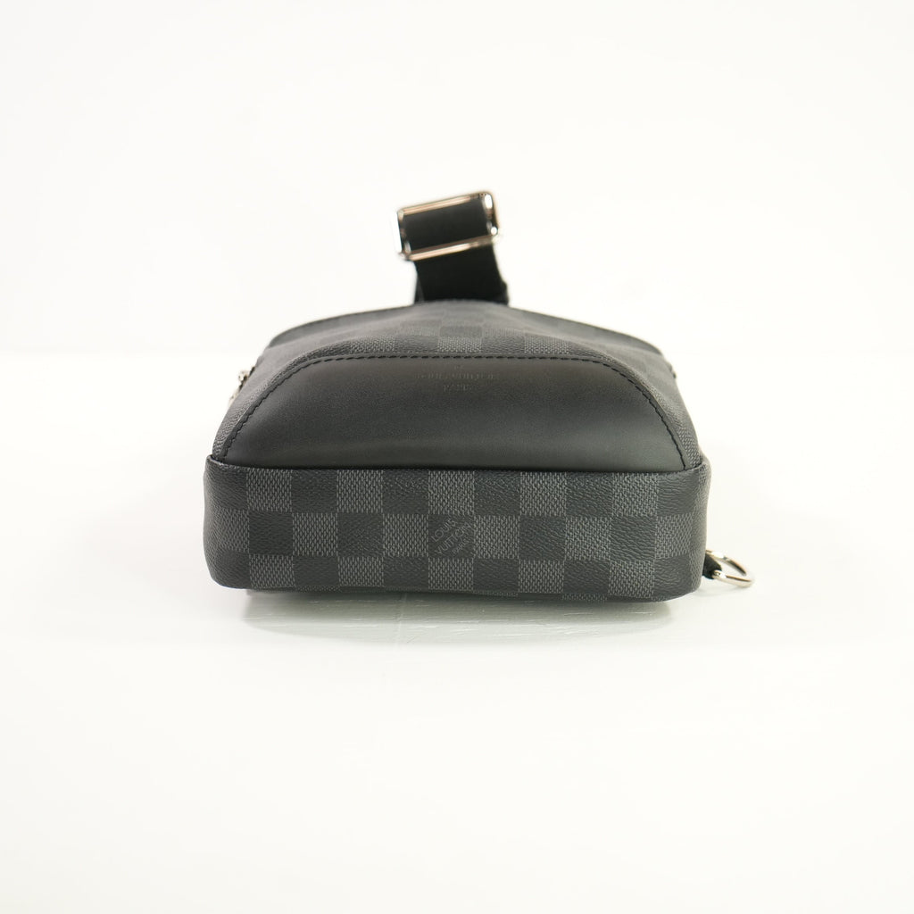 Louis Vuitton Avenue Sling Black Damier Graphite Bag, Full Set W/Paper Bag