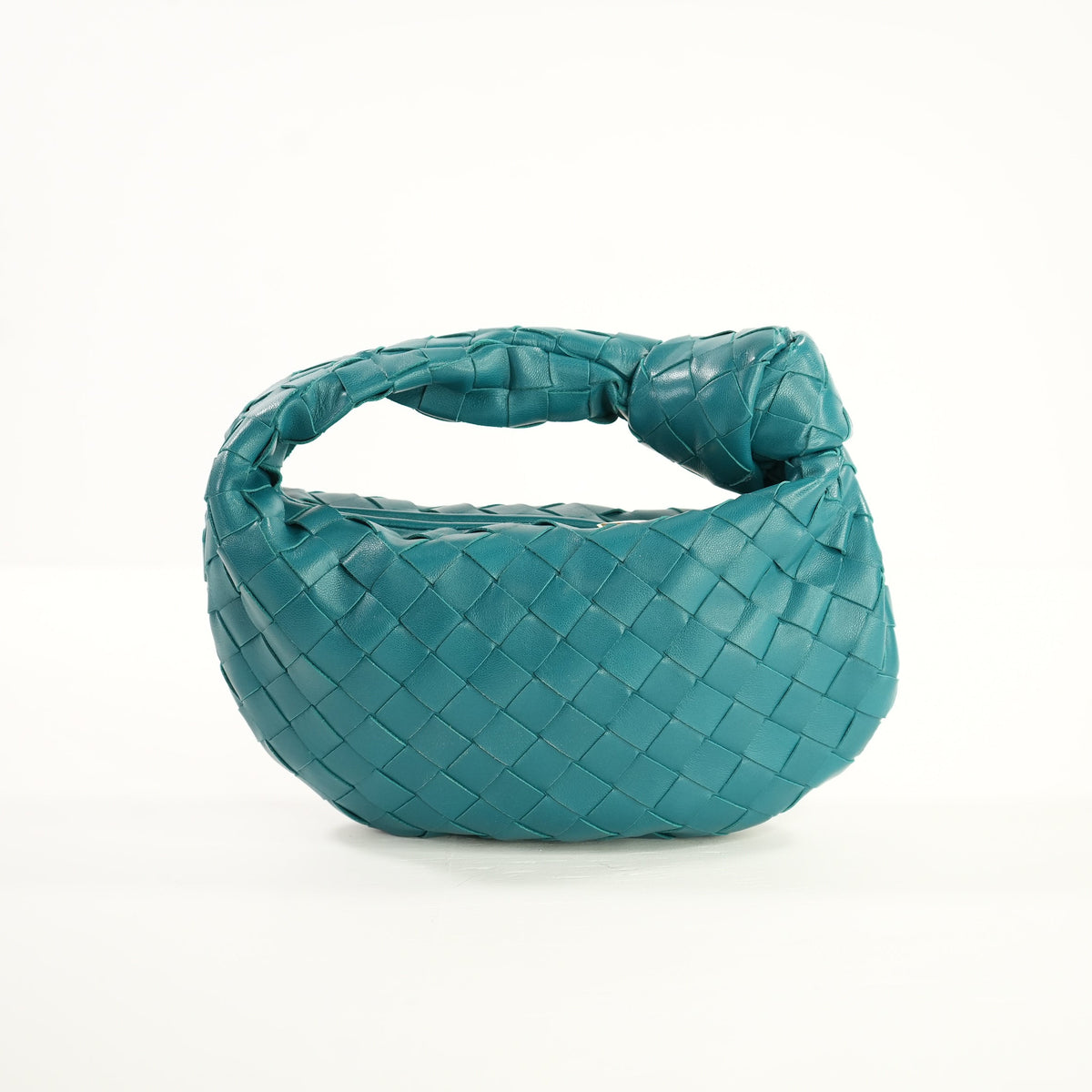 Bottega Veneta Teal Nappa Intrecciato Mini Jodie Handbag W/Dust Bag